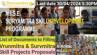 List of documents to Filling Varumitra amp Surymitra skilldevelopment projects target nsdc rfp [upl. by Sallie28]