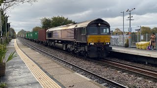 “Belmond Royal Scotsman” 66743 GBRf 4E14 containers 0853 1E Lea Road 29102024 [upl. by Kcim632]