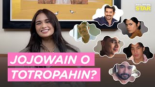 Jojowain o Totropahin challenge with ‘Lumuhod Ka Sa Lupa’ star Rhen Escaño [upl. by Eanej]