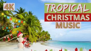 4K Christmas on the BEACH  Instrumental Christmas Music  Holiday Ambience Music and Ocean Waves [upl. by Lathe]