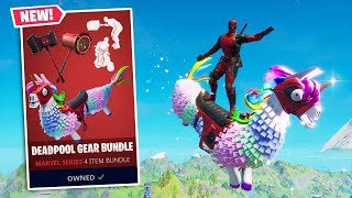 NEW DEADPOOL GEAR BUNDLE Gameplay in Fortnite DRAGACORN GLIDER [upl. by Pamela]