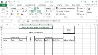 comment Crée une feuille Excel Pour Métré [upl. by Nyad]