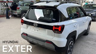 New Hyundai Exter 2023 🔥 Exter SX Amt  Rs 868L  White Colour  Most Detailed Walkaround Review [upl. by Dawaj]