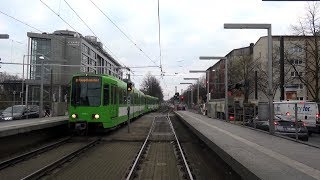 ÜSTRA Führerstandsmitfahrt  Linie 8 Hauptbahnhof  MesseNord  Alltag auf der Messelinie [upl. by Sumetra168]