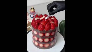 I fell into a strawberry nest If I don’t eat this strawberry cake I will explode the earth cake [upl. by Akapol]