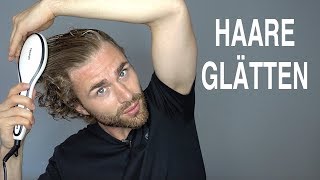 HAARE GLÄTTEN MÄNNER ● Haare glätten mit GLÄTTBÜRSTE  DANIEL KORTE [upl. by Roleat]