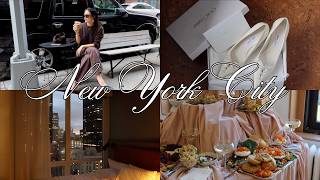 NYC diaries ♡ NYFW Jimmy Choo unboxing Nanushka Louboutin event lunchesdinners with friends [upl. by Morry]