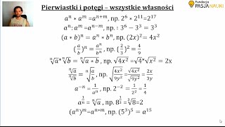 Działania na potęgach i pierwiastkach – wszystkie własności [upl. by Cob]