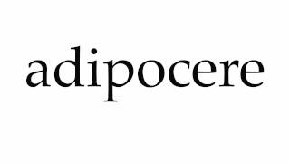 How to Pronounce adipocere [upl. by Ecnaiva774]