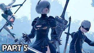 NieR AutoMata Walkthrough Gameplay Part 5 [upl. by Gerti]