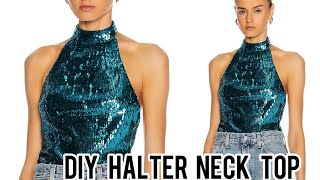 How to make halter neck crop top simple and easy [upl. by Odicalp]