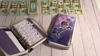 STUFFING OUR CASH ENVELOPES Using RECOLLECTIONS UNICORN ZIPPERED PLANNER [upl. by Yerxa427]