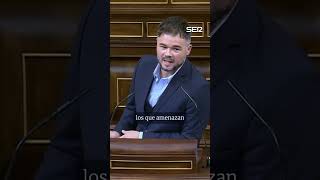 Rufián tras pronunciar varios anglicismos quot¿Les suenan lo usanquot [upl. by Eniarral338]