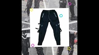 Joggers Cargo Pants for Men Casual Hip Hop Hit Color Pocket Male Trousers Sweatpants Streetwear R [upl. by Maighdlin]