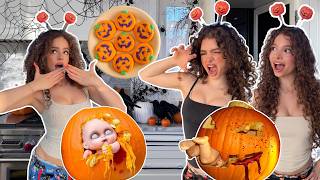 PUMPKIN CARVING and HALLOWEEN BAKING CHALLENGE [upl. by Louanne]