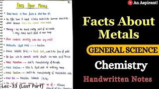 Chemistry  Chapter 6 Metals amp its compounds  Lec33 last part General Science [upl. by Vedette]