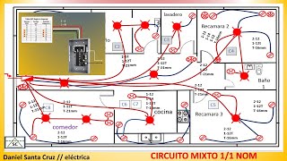 ✔✔instalacion eléctrica de una casa circuito compartido 11 👀 [upl. by Friend]