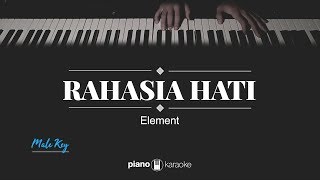 Rahasia Hati MALE KEY Element KARAOKE PIANO [upl. by Eybba]