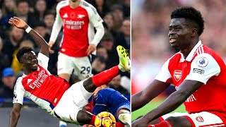 Bukayo Saka Injury Scare Arsenals Star Winger Limps Off Against Chelsea [upl. by Aihseit]