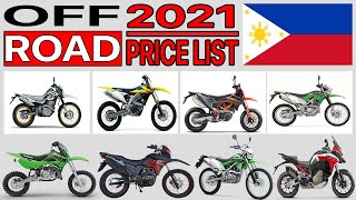 OFF ROAD MOTORCYCLE PRICE LIST IN PHILIPPINES 2021 [upl. by Zere]