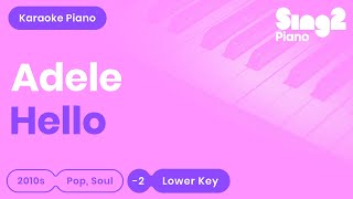 Adele  Hello Lower Key Karaoke Piano [upl. by Richmond614]