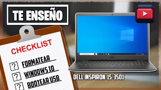 ✅ FORMATEAR 💻 Laptop DELL Inspiron 153501 con 📀 Windows 10 x64 Bits con USB [upl. by Lamak]