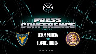 UCAM Murcia v Hapoel Holon  Press Conference  BCL 202324 [upl. by Einal]