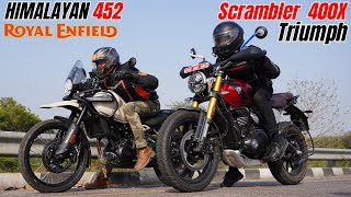 Himalayan 452 vs Triumph Scrambler 400x Drag Race [upl. by Locklin]