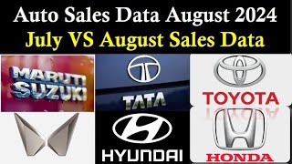 Estimate August 2024 Auto Sales Data  Maruti Suzuki  Tata  Hyundai  Toyota  Mahindra  Honda [upl. by Lydon]