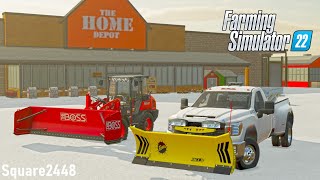 8 Inches Of SNOW  Plowing Home Depot Parking Lot  FS22 [upl. by Jary]