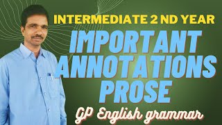 Important Annotations prose for Inter 2nd year [upl. by Binky748]