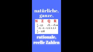 ⚡️ Zahlenmengen natürliche ganze rationale reelle Zahlen  Shorts  ObachtMathe [upl. by Satsoc254]