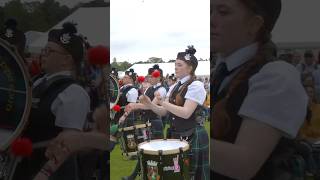 drummajor leads Forres pipeband display march during 2024 inverness highlandgames shorts [upl. by Ydnew]