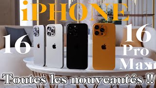 iPhone 16 16 Pro 16 Pro Max  Toutes les nouveautés  Caractéristiques comparaison Prix Date [upl. by Joy]