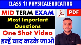 Class 11 Physical education most important Questions one shot video [upl. by Egamlat]