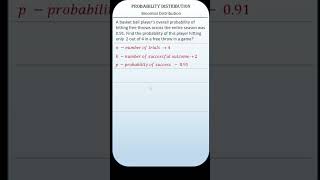 Binomial Distribution in Probability shorts probability [upl. by Daukas780]