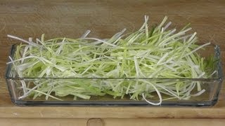 How to Make a Leek Julienne  How to Julienne  Comment Faire une Julienne de Poireaux [upl. by Prochoras]