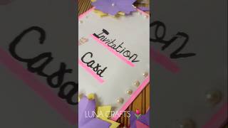 Invitation card idea 🎀❤️ diy LUNACRAFTS107 cutepapercraft invitation craft card shorts [upl. by Lull]