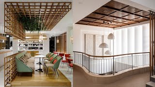 Wood false ceiling design ideas for restaurant  home interior design  Restaurant Ceiling Design [upl. by Edahs868]