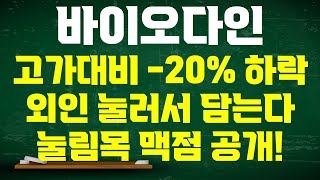 바이오다인 주가전망 개미털기 고가대비 20 하락 예고된 하락 외인 눌러서 담는다 눌림목 저점매수 맥점 공개합니다 [upl. by Erlond]