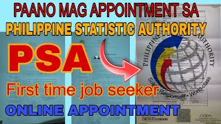 PAANO MAG APPOINTMENT SA PSA ng BIRTH CERTIFICATE  FIRST TIME JOB SEEKER [upl. by Annoyi]