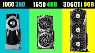 RTX 3060 ti vs GTX 1060 vs GTX 1650 Test in 32 Games at 1080p and 1440p [upl. by Juanita553]