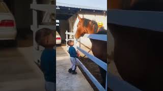 Great imitation from a child 😁😅Bolakaydan ajoyib taqlid horse child reels short video country [upl. by Acinomahs]