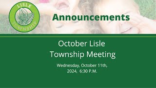 October 9th Lisle Township Meeting Part 1 [upl. by Nikos]