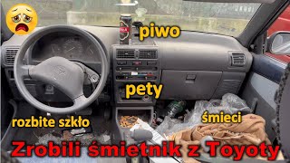 TOYOTA STARLET WRASTA NA ULICY KOMPLETNIE ZNISZCZONA Wrost gruz złomowisko [upl. by Landsman418]