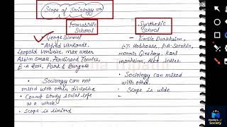 Scope of sociology  Formalistic and Synthetic [upl. by Anirtek]