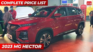 2023 MG Hector Prices Revealed at Auto Expo 2023  Available in 5 6 amp 7 seater variants  TOI Auto [upl. by Ennovy]