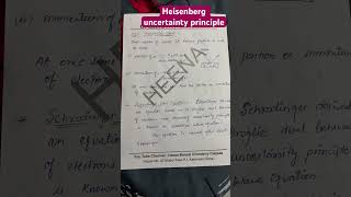 Heisenberg uncertainty principle for Bsc MSc ytshorts chemistrynotes subscribe [upl. by Anirbus]