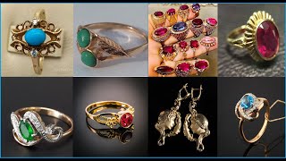 ЗОЛОТО СССР Прелестные ВИНТАЖНЫЕ украшения КРАСОТА по СОВЕТСКИ Lovely VINTAGE jewelry USSR GOLD [upl. by Picker]