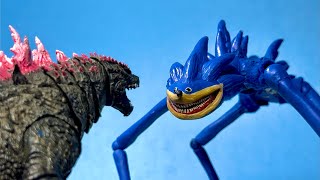 EVOLVED GODZILLA VS SHIN SONIC Stop Motion battle [upl. by Ross]